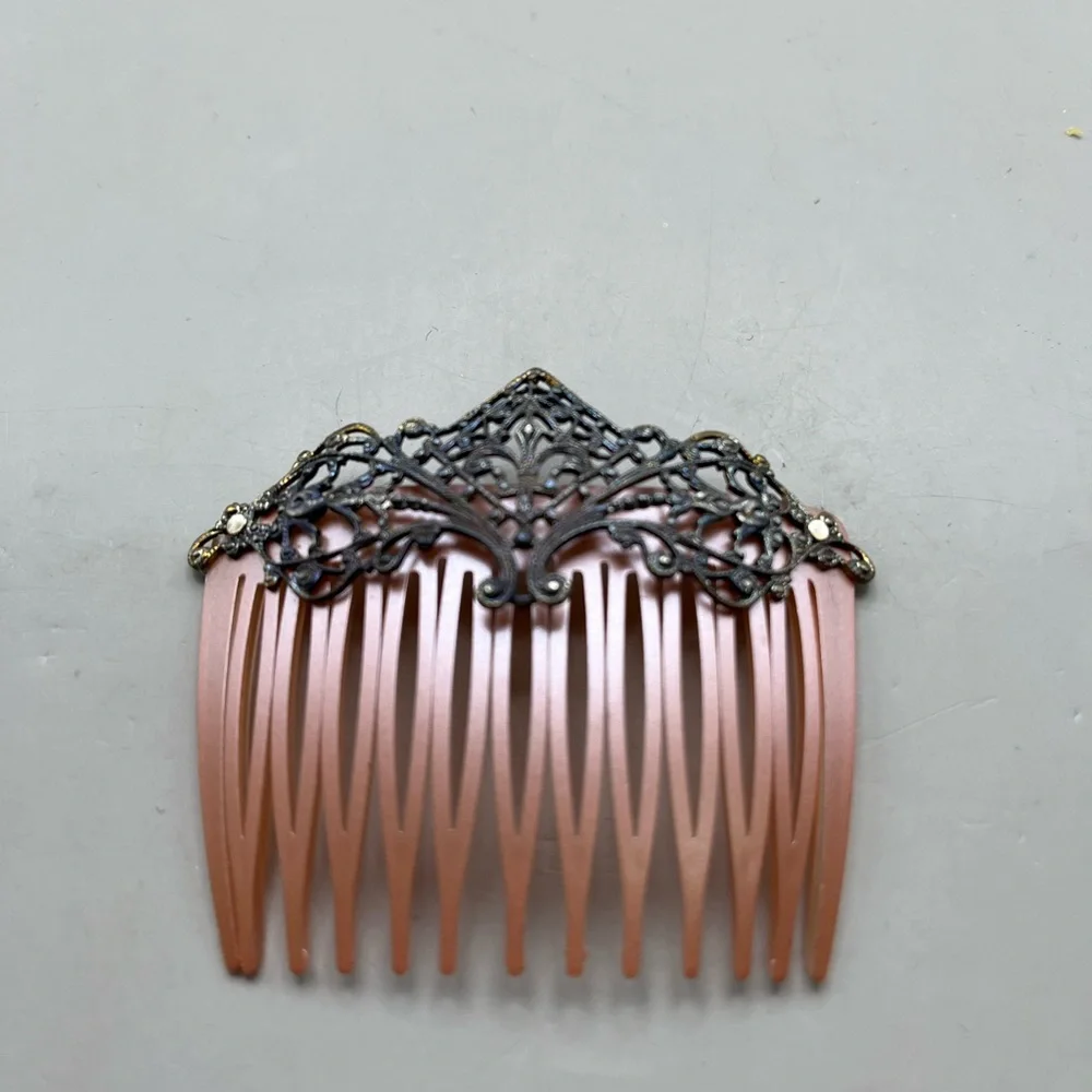 Elegant Vintage Hair Accessories Set in Gold and Pink -Cottagecore